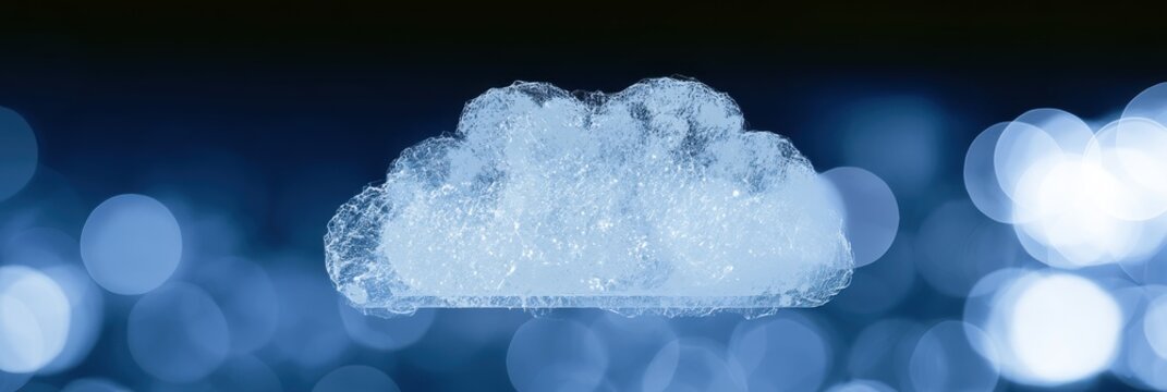 cloud computing abstract concept, soft bokeh effect, clean corporate