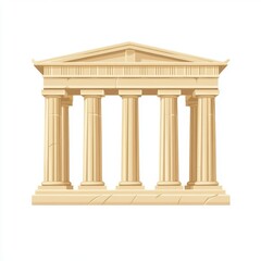 Fototapeta premium Illustration of a classic Greek temple with tall columns and intricate architectural details.