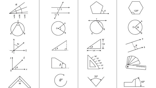 Different Angles Geometry Angles Outline .eps