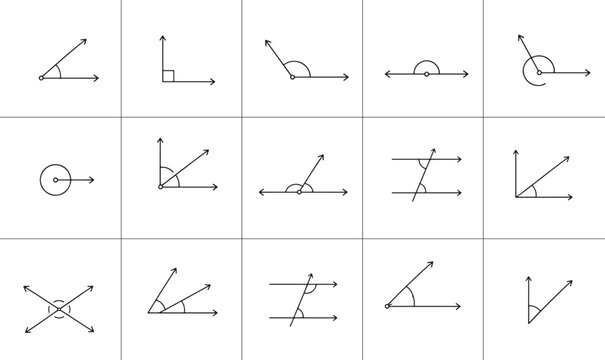 Different Angles Geometry Outline Icons
