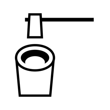 Japanese Traditional Mochi Pounding Ceremony with Wooden Mallet and Mortar Monochrome Illustration