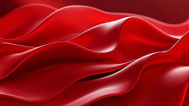 Flowing red silk with smooth waves