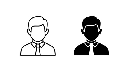 Fototapeta premium Businessman professional avatar user profile icon set