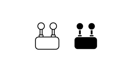 Joystick controller vector line and solid icons set with joystick © Al Rafi
