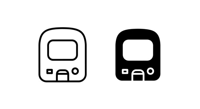 Digital camera front view line and solid icon set with equipment