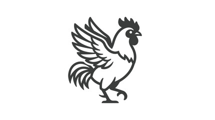 Black and white rooster standing tall. © Sari