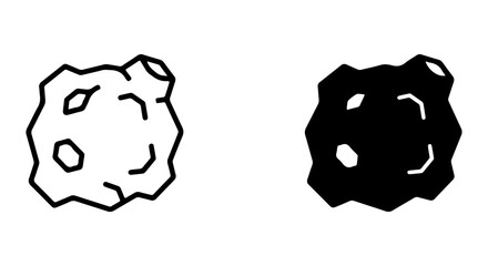 Asteroid Icons, Space Rock Vector Graphics, Celestial Body Symbols, Cosmic Object Illustrations © Muntaha