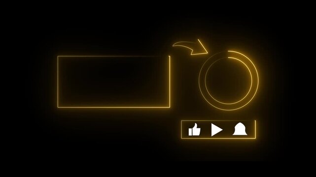 The design appears to be a minimalist interface, possibly for a media player or streaming service, a dark background with various neon yellow graphical elements.