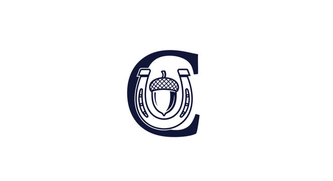 Stylized letter C with acorn and horseshoe design.