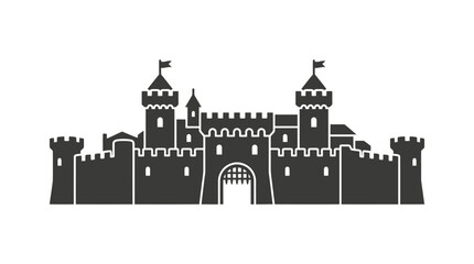 Black silhouette of a castle. © Sri