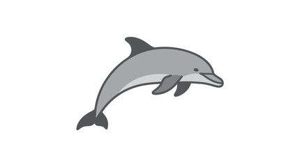 Cartoon dolphin jumping out water. © Sri