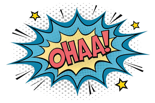Comic book style speech bubble with ohaa exclamation text