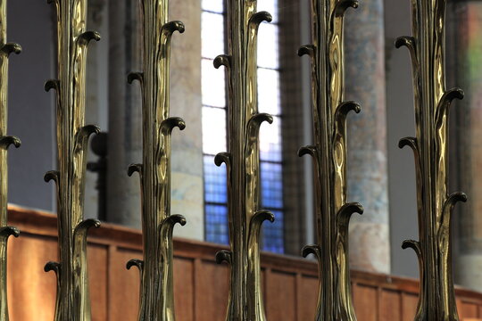 Amsterdam Oude Kerk Church Historical Golden Choir Screen Detail, Netherlands 
