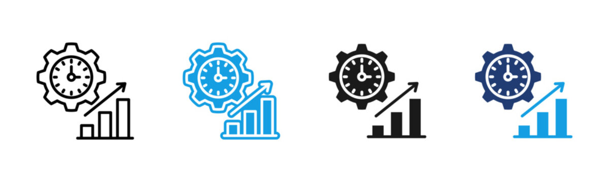 Efficiency icon multiple style collection