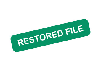 Fototapeta premium Green restored file label sign isolated on transparent background