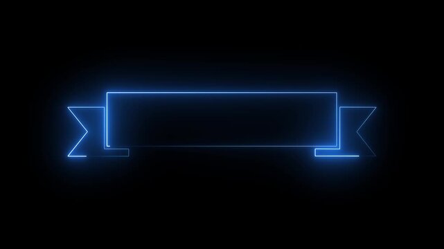 Glowing Ribbon Banner for Text Overlay Label Space Abstract Border Loop Animation