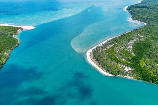 Aerial of Port Douglas River At Oceans Entrance Queensland