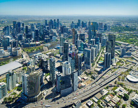 Aerial View of Melbourne South Bank