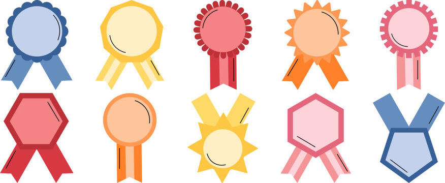 Ribbon Award Badge Illustration
