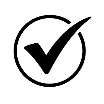 Black Checkmark in Circle Icon Isolated