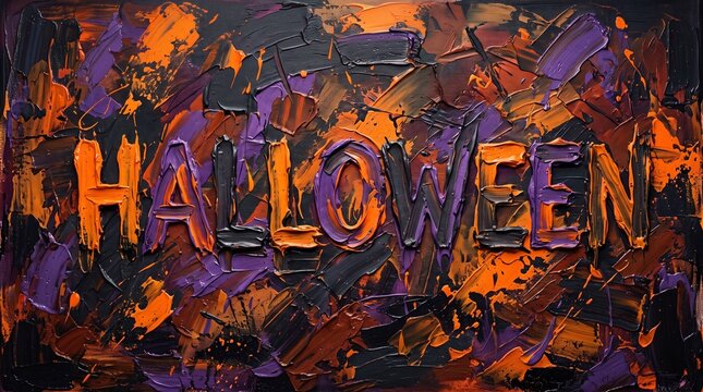 Halloween celebration with orange and purple paper cut art decorations