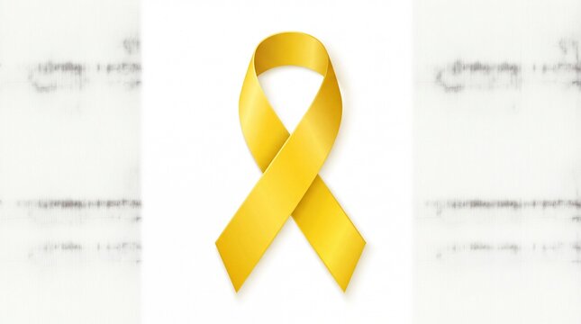 Yellow ribbon symbol for cancer awareness and support