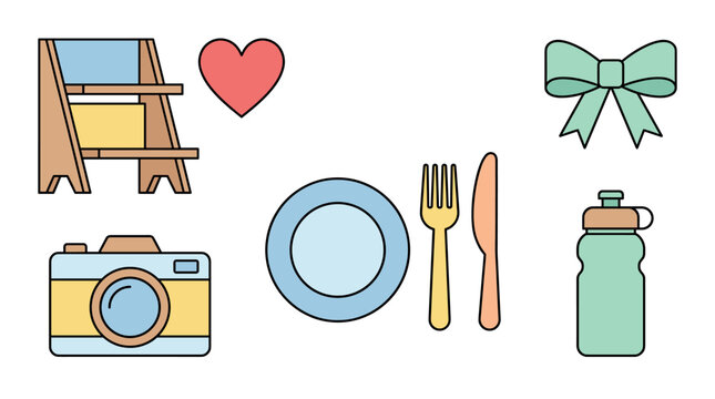 Flat design icons for leisure and lifestyle