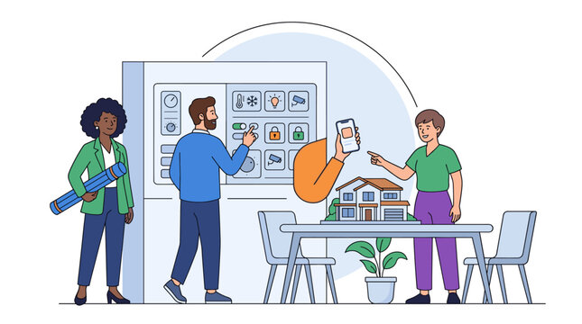 Smart home technology concept illustration