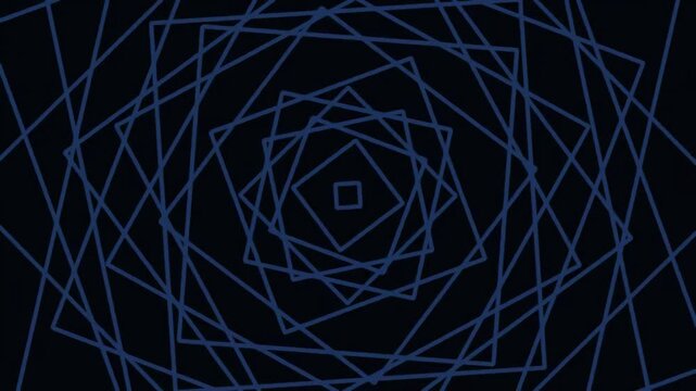 Geometric shapes and lines spiral.