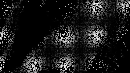 Stellar white dot pattern on black background representing galaxy space or data structure. © riazul