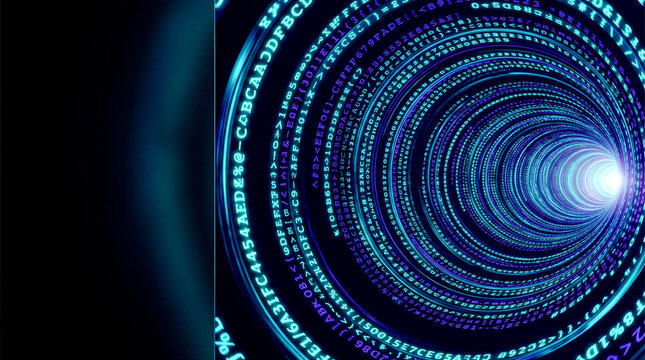 Encrypted data tunnel with secure binary code transmission