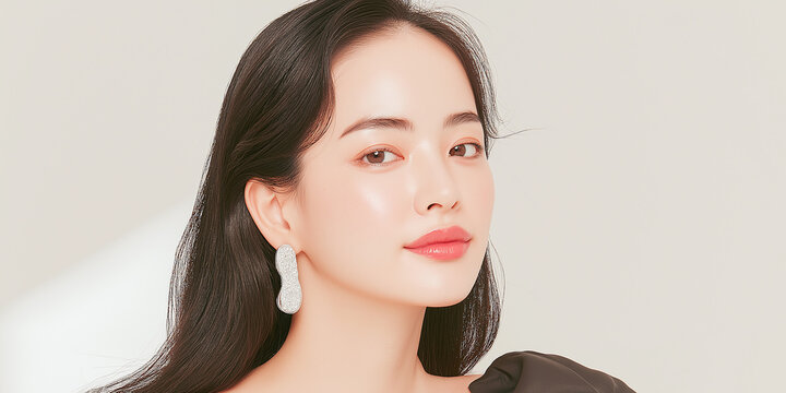美容, 女性, スキンケア, 化粧品, ビューティー, 若い女性, 美肌, 日本人, アジア人, フェイシャル, メイク, 美容液, 保湿, クリーム, エイジングケア, 美容医療, エステ, 美容クリニック, 肌ケア, ナチュラルメイク, 透明感, ツヤ肌, モデル, 笑顔, ポートレート, クローズアップ, リラックス, 癒し, 健康的, 美白, コラーゲン, ヒアルロン酸, アンチエイジング