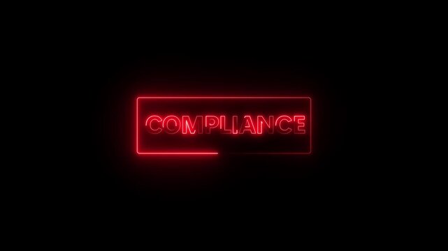 Compliance concept pressing button with compliance text on black background.