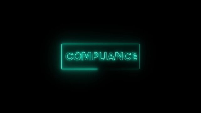 Compliance concept pressing button with compliance text on black background.