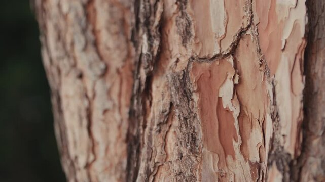 Close up view of textured pine tree bark.