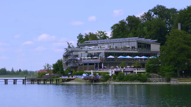 Kristaltherme, trimini, am Kochelsee, Alpenvorland, Blaues Land, Kochel am See, Oberbayern, Bayern, Deutschland