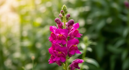 Obraz premium Vibrant Pink Snapdragon Flower Blooming in a Lush Garden.
