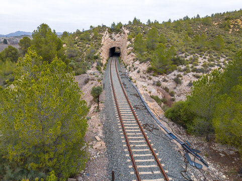 Via Verde del Noroeste sobre las vias del tren, Caravaca, Murcia