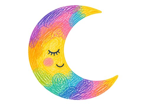 Moon crescent rainbow full collor