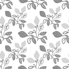 Naklejka premium Hand drawn abstract botanical elements set with doodle hearts flowers leaves lemons pomegranates frames and mini landscapes collection, trendy modern boho clipart for card poster design