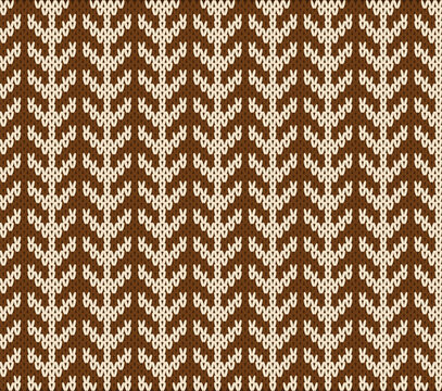 Seamless Christmas Knitting Pattern with Red and White Geometric Diamonds