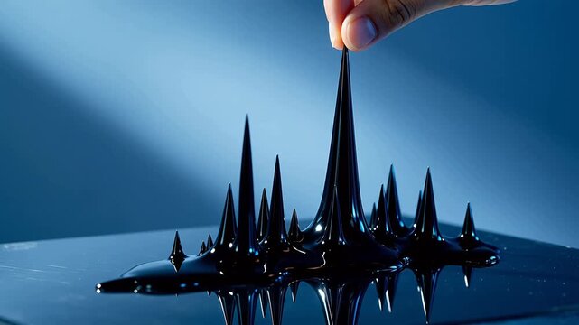 Magnetic Ferrofluid Spikes Danced by Floating Finger
