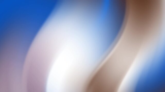 Abstract wavy gradient patterns in blue and tan hues blend in smooth soft light, suitable for backgrounds, digital art, and design projects.