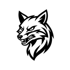 Obraz premium Aggressive fox head profile mascot logo.