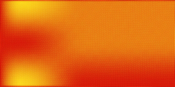 Abstract dot orange color wave pattern screen led light gradient texture background. Technology big data digital concept. 3d rendering.