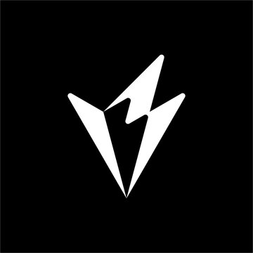 A futuristic VB/BV monogram integrated with a sharp volt lightning bolt. Perfect for electric vehicles, renewable energy, and innovative tech brands.
