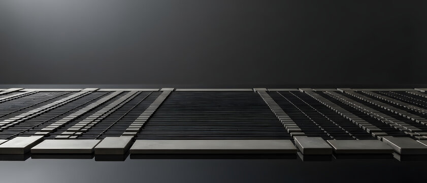 Futuristic Nanotechnology Carbon Nanotube Transistor Grid Array Backdrop with Large Black Copy Space