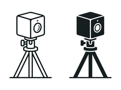 Computer Hardware Vr Base Station Icons Black White Illustration