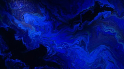 Obraz premium Celestial blue swirl in cosmic space. AI generated