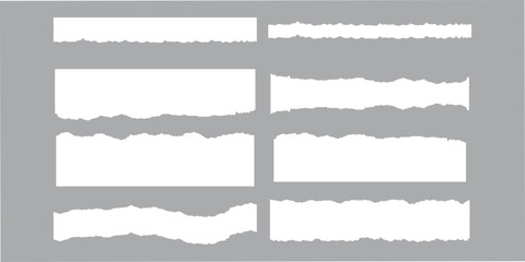 A set of torn paper frame backgrounds. Jagged edge paper sheet wallpapers. vector illustration art design,  © Anas 